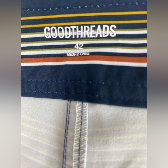 Goodthreads Men's Swim Shorts Navy/Striped - Size 42 NWOT SKU1062 - Picture 8 of 12
